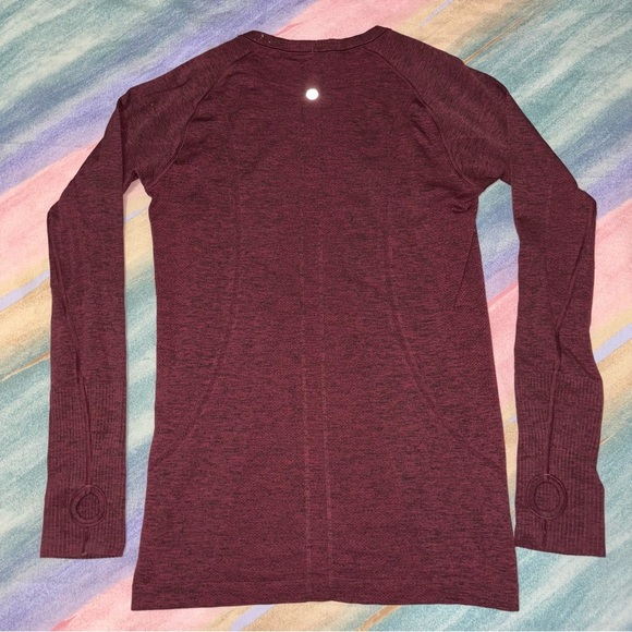 LULULEMON Swiftly Tech Long Sleeve Crew Star Ruby/Black Red Women’s Size 8 - Picture 5 of 9